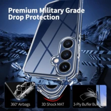 超薄柔软TPU透明手机壳，适用于三星Galaxy S26Ultra S26Plus S26 S25FE S25Ultra A16 A17 A36 A56 A26 A37 A57，背面可DIY照片或贴纸 - 無色 - 查看 2