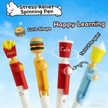 1支逼真食物造型减压旋转笔，旋转中性笔，创意旋转笔，密封笔帽防止墨水干涸，办公学习用品，生日/节日礼物 - 彩色 - 查看 1