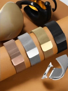 米兰尼斯表带，带可拆卸连接器，兼容 38mm、40mm、41mm、42mm、44mm、45mm、46mm、49mm - 男女通用，磁扣可调节金属表带，兼容 Series 11、10、9、8、7、6、5、4、SE2、3、Ultra2、3 - 42(Series 3 2 1)/44/45/46/49MM - 查看 9