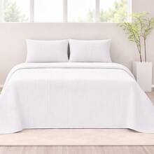 Kynley Bộ chăn ga gối mùa hè, nhẹ và dày dặn, 100% polyester vi sợi, mềm mại và thoáng khí, có 2 kích cỡ và 7 màu sắc, phù hợp với giường có chiều rộng từ 90-150 cm, dễ giặt. ✅ Giao hàng tại Tây Ban Nha trong vòng 48/72 giờ - trắng - Xem 1