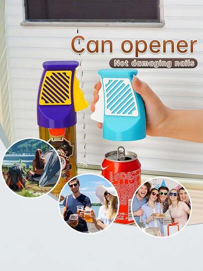3D Printed Soda Can Opener - Single-Handed Soda, Beer, Beverage Can Opener, Ergonomic Handle Design For Easy Opening, Protects Nails