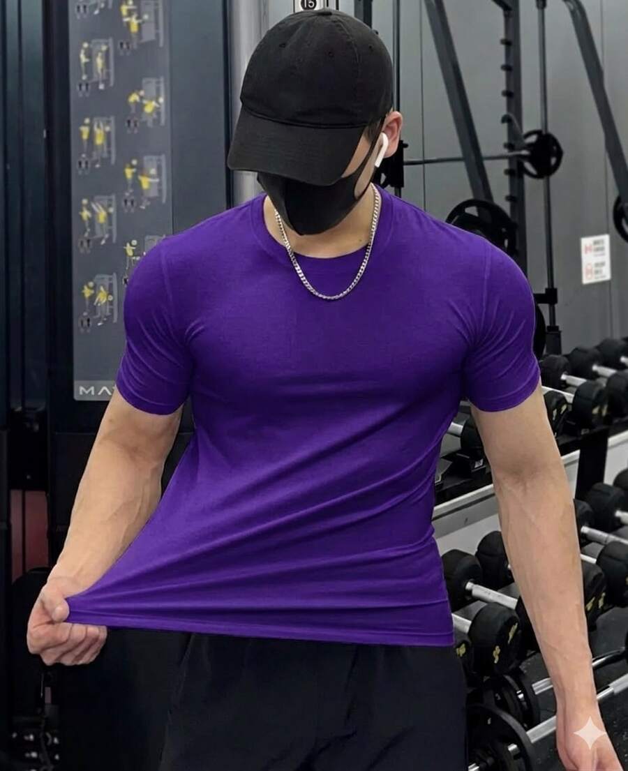 Men T-Shirts - 紫羅蘭色 - 查看 1