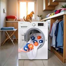 Pet Hair Remover Laundry Balls. Fluffy And Soft, Non-Sticky, Reusable, And Durable. Effectively Collects Fuzz - Multicolor - View 6