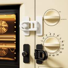 2pcs Anti-Theft Refrigerator Lock With Adhesive Pad, RV Fridge, Oven, Cabinet Safety Lock (Black, White) 1/2/3pcs - Multicolor - View 5