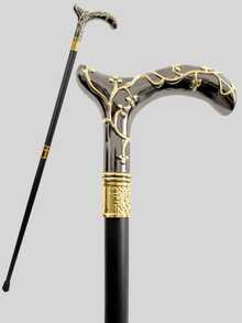 1pc Multi-Color Plum Blossom Pattern Metal Walking Cane, Two-Piece Detachable, Bohemian Casual Gentleman's Cane, Suitable For Halloween, Christmas Cosplay, Dance Performance, Elegant High-End British Gentleman's Cane, Suitable For Daily Use And As A Great Gift, Suitable For School Use - Multicolor - View 5