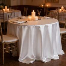 10pcs Round Satin Tablecloth For Wedding, Party, Home Decor, Hotel Events - Romantic, Engagement, Classic Style,Multiple Colors Are Available For Selection,Diamter 305cm/120inch - 玫瑰金 - 查看 3