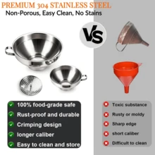 3pcs Funnel Set, Suitable For Wide Mouth And Standard Mason Jars, Wide Mouth Funnel For Canning, Metal Small And Large Funnel With Strainer Combo, Kitchen Funnel, Kitchen Supplies - Multicolor - View 8