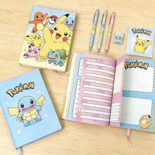 Bộ văn phòng phẩm Pokemon, sổ tay bìa cứng in hình nhân vật dễ thương kèm bút và tẩy, đồ dùng học tập Kawaii dành cho trẻ em, học sinh và người hâm mộ. - Nhiều màu - Xem 4