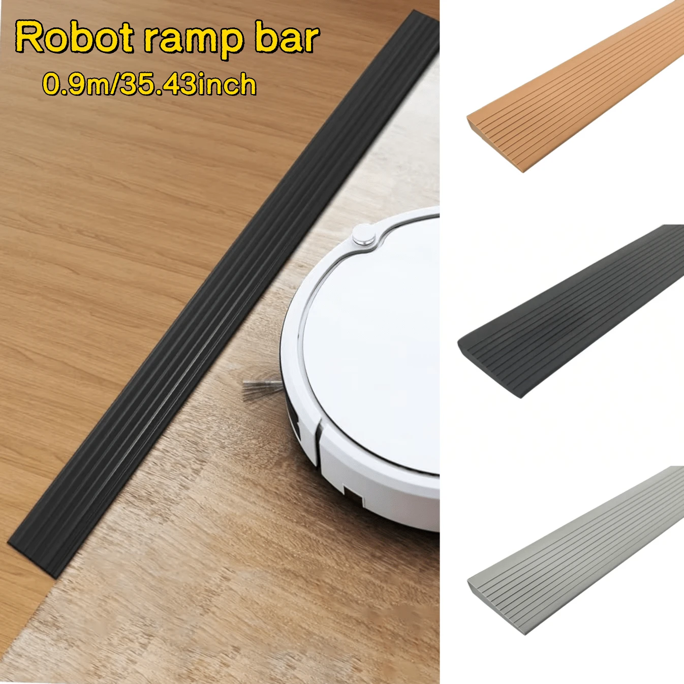 1pc 0.9m X 5cm Multi-Purpose Ramp Threshold Ramp - Self-Adhesive, Durable, Anti-Slip, Suitable For Robotic Vacuum Cleaners - C - View 1