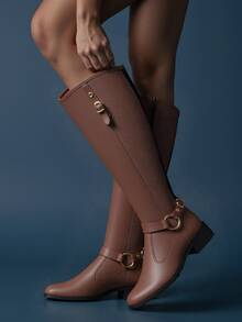 Women's Riding Boots, Tall And Long Shaft, Elegant For Horseback Riding And Galloping. - Brown - View 2