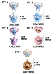 Disney "Lilo & Stitch" Series Plush Pendant Keychain, Cartoon Character Design With Printed Details, Cute Alien Plush Decor Hanging Accessory For Bags, Backpacks Or Keys, Fun Collectible Decoration, Showcasing The Beloved Disney Character Stitch, Suitable As A Meaningful Gift For Friends, Disney Fans, Birthdays, Holidays And Special Occasions - Multicolor - View 3