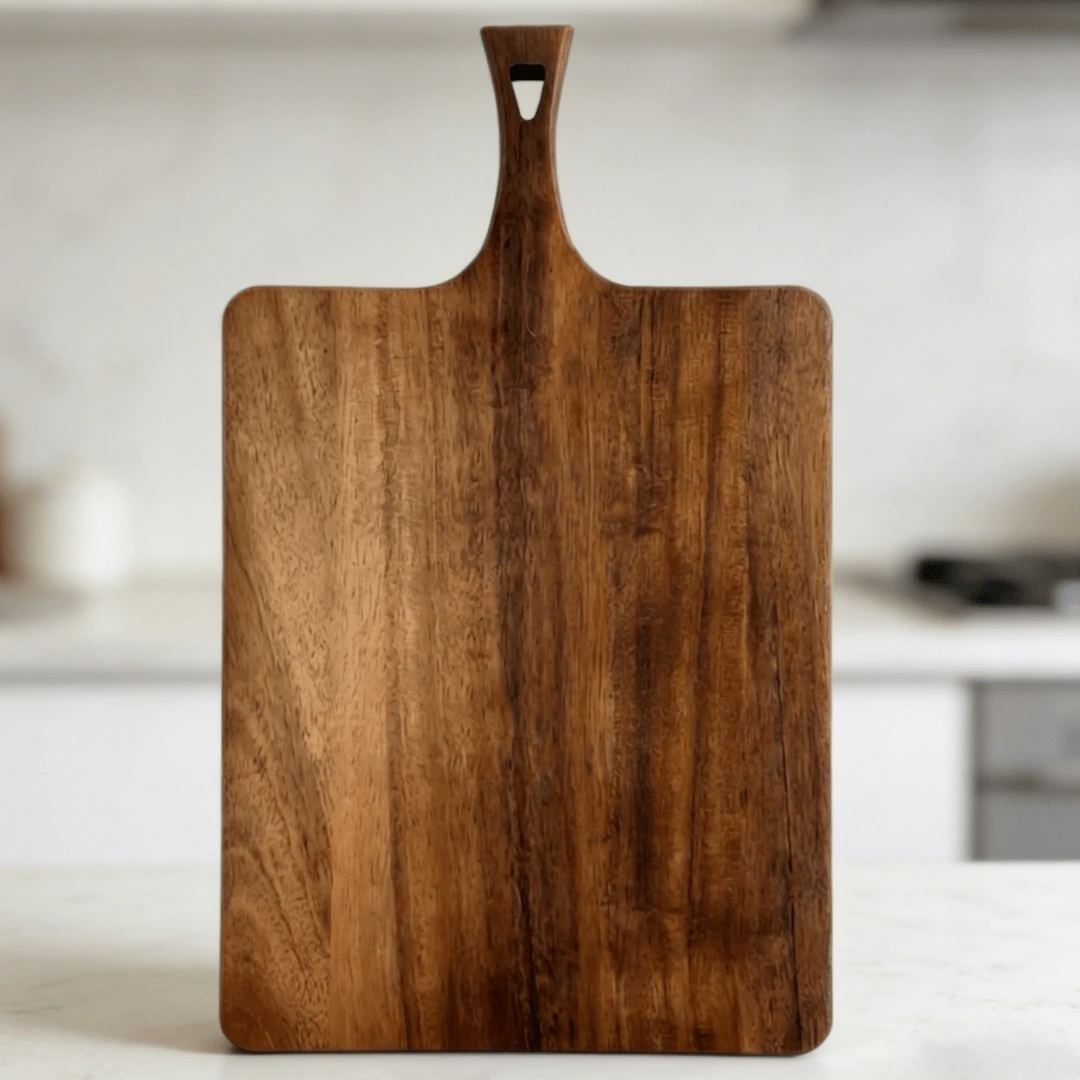 1 pièce Planche à découper en bois créative avec poignée, convient pour servir les aliments, couper le fromage, les fruits, le steak et pour le stockage. Ustensiles de cuisine en bois, plateau en bois, fournitures de cuisine