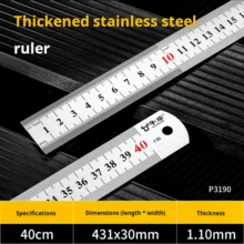 1m/39,4 pulg. Regla de acero inoxidable, gruesa y durable, escala métrica e imperial de alta precisión, resistente a la oxidación, portátil, diseño elegante - regla, regla de acero - Ver 15