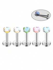 1 pieza Anillo/Pendiente en forma de corazón de acero inoxidable de 1.2*8mm, adecuado para joyería de perforación de hombres y mujeres - Piercing labial en forma de corazón - Ver 7
