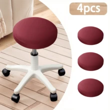 1/4/6件装圆形吧台凳套，防水弹力可拆卸坐垫套 - 彩色 - 查看 3