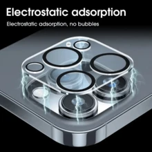 2片装相机镜头保护膜，兼容 17e/16e/17Pro/17Promax/17/16/16Pro/16Promax/15/14/13/12/11/11MIMI/12MIMI/14Pual/15Pual，钢化玻璃材质，无气泡，高清，防刮花，易于安装 - 彩色 - 查看 4