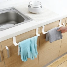 Toallero multifuncional, toallero de baño de acero inoxidable, sin necesidad de perforar, diseño ahorra espacio, barra para colgar toallas, apto para baño, cocina, hotel, gabinete, armario - Blanco - Ver 11