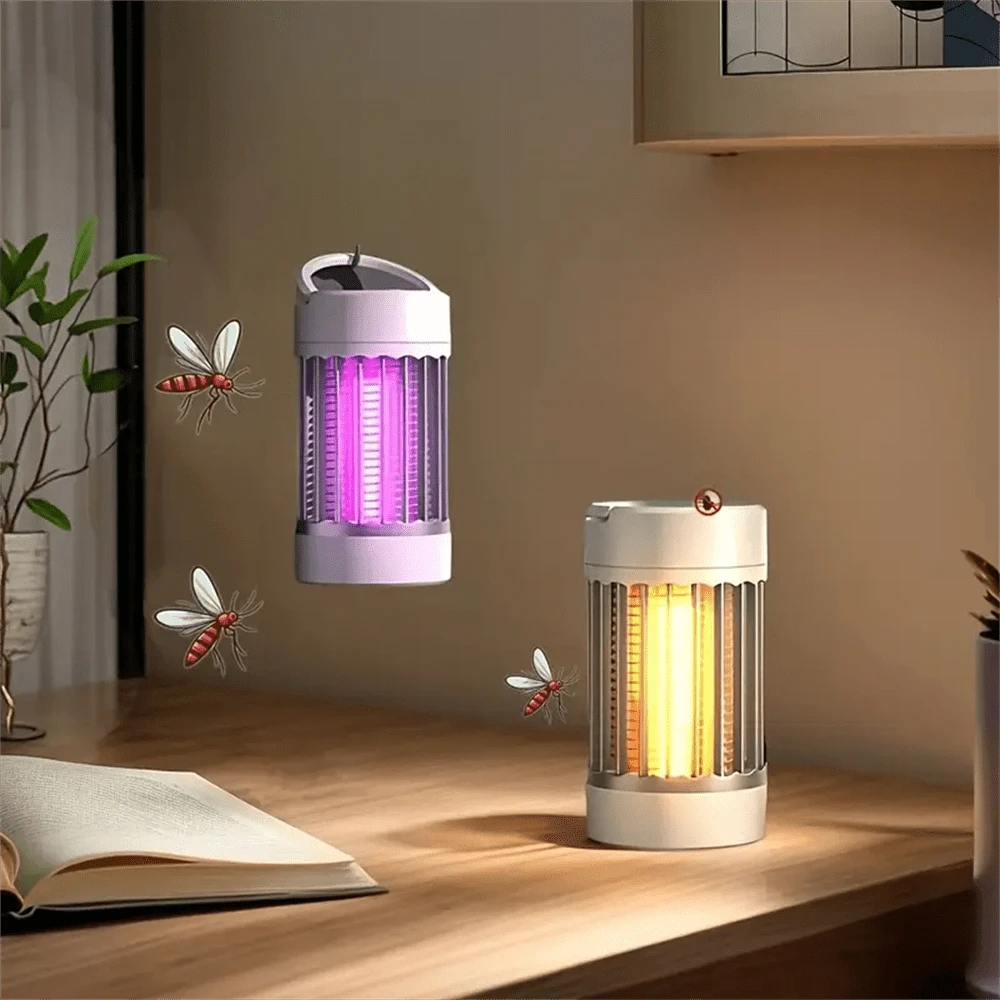 USB 蚊子殺手燈，LED+UV，360°環形電擊，靜音，低功耗，適用於陽台/花園/客廳/臥室，夏季必備。