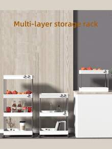 Multifunctional Rolling Cart, Perforated Drainage Ultra-Thin Storage Cart, Narrow Storage Cart, Narrow Storage Rack (12cm Wide), Bathroom Rack, Kitchen/Bathroom/Laundry Room Mobile Storage Rack, Space-Saving Storage Organizer, Suitable For Small Spaces - Multicolor - View 7