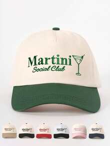 Mũ lưỡi trai điều chỉnh được, thêu hình ly Martini phối màu, kiểu dáng thường ngày, thích hợp cho du lịch mùa xuân/thu, bảo vệ da khỏi ánh nắng mặt trời đa năng, phong cách Y2K dành cho giới trẻ. - mũ bóng chày - Xem 13