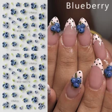 Hình dán móng tay 3D hình quả việt quất, thiết kế chấm bi cổ điển cho mùa xuân/hè, kiểu móng tay Pháp quyến rũ, hình dán móng tự dính, dụng cụ làm móng nghệ thuật. - Nhiều màu - Xem 3