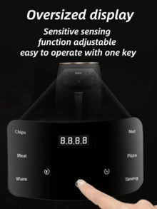 LEVIATECH 4.2L Capacidad Freidora de Aire Eléctrica Totalmente Automática e Inteligente, Pantalla Táctil LED Multifunción, Apta para Freír, Hornear, Asar Pollo, Microondas - Ver 9