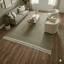 100% Cotton Rug 1.40x2.00 Living Room Bedroom Office Thick - Màu xanh Ô liu - Xem 3