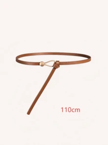 Cinturón minimalista anudado para mujer | Cinturón de cuero sintético ajustable y delgado, adecuado para vestidos, jeans y blazers - Nudo de cuerda - Ver 11