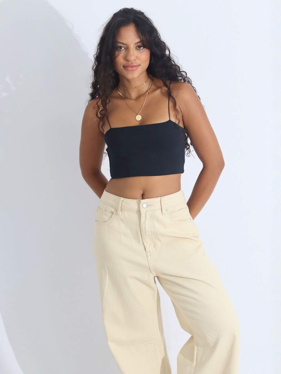 Women Tank Tops & Camis - 黑色 - 查看 1