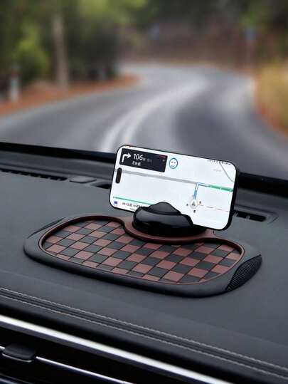 Tấm lót đa năng chống trượt cho bảng điều khiển ô tô - Giá đỡ điện thoại, biển số đỗ xe ẩn và thảm chống trượt tích hợp, chống trượt và ổn định, chất liệu PVC cao cấp, chịu nhiệt, lý tưởng cho hệ thống định vị, lưu trữ vật dụng nhỏ, phù hợp với mọi loại xe.