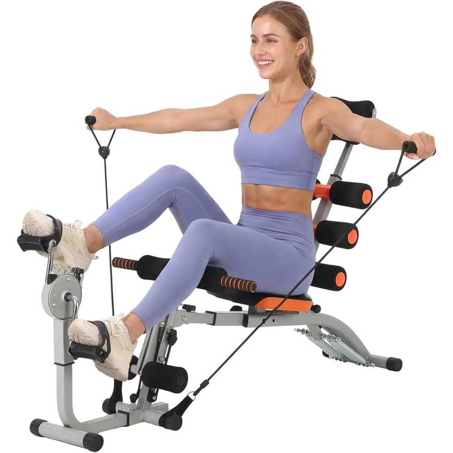 CuisinSmart Ab Machine,Multi-Functional Adjustable Ab Trainer With Rotating Pedals,Ab Workout Bench For Home Gym,Exercise Chair For Full Body Workout - Black With Pedal - View 1