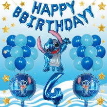 Stitch Balloon Set, Suitable For Birthday Celebration, Decoration, Home Decor, Family Gift - As Shown In the Figure - View 2
