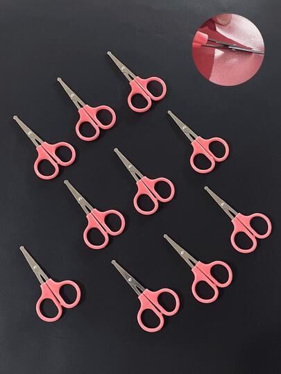 1pc/5pcs/10pcs - Children's Safety Scissors, Round Tip, Stationery, Kindergarten Paper Cutting, Elementary School Art & Craft, Office Scissors