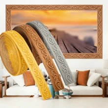 1pc 2.36in X 90.55in Self-Adhesive Flexible Wall Edge Trim, Wall Edge Decorative Baseboard Sticker With Easy Peel And Stick, Suitable For Decorating Wall Edges And Home Baseboards - A - View 2