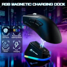 ATTACK SHARK V3 Pro 无线游戏鼠标，带磁吸充电底座：62克超轻 - 1000Hz 轮询率 - 25,000 DPI - PAW3311 传感器，有线/蓝牙/2.4GHz 可编程，BK52820 IC - 查看 4