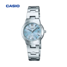 Casio 卡西欧女士银色表盘腕表，不锈钢表带，日常防水石英腕表，带日期显示 LLTP-1241D-2A - 均碼 - 查看 12