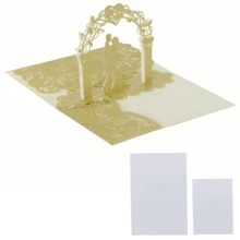 1 bộ thiệp mời cưới hình trái tim 3D dạng pop-up, cắt laser, gấp ba, dành cho cô dâu và chú rể, thích hợp cho đám cưới, kỷ niệm ngày cưới, tiệc tùng, gồm 1 bìa ngoài và 2 thiệp trắng bên trong. - 1 bộ - Xem 13