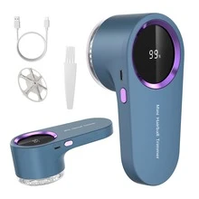 Fabric Shaver, Electric Lint Remover, USB Rechargeable Sweater Shaver, Power Lint Shaver, LED Display, Fuzz Remover, Pilling Remover, Portable Hairball Trimmer For Clothes, Bedding, Furniture, Carpet, Sofa, Cleaning Supplies, Cleaning Gadgets - Multicolor - View 15
