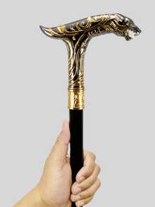 1pc Multi-Color Floral Leopard Print Walking Cane - Vintage Style Metal Cane, Full Metal Material Gentleman's Walking Stick Suitable For Cosplay And Stage Performance, Applicable For Parties And Events - Multicolor - View 8