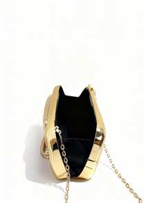 1pc Minimalist Casual Vintage Elegant Handbag, Chain Shoulder Crossbody Bag For Party, Sophisticated Compact Purse, Retro Coin Design, Perfectly Matching With Bridal Party, Party Bags,Perfect For Party Wedding Prom Dinner/Banquet Matching With Holiday Party Dress Evening Dress & Sequin Dress , Wedding - 金色 - 查看 9