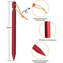 10个18厘米/7英寸铝合金帐篷地钉，户外露营钉，徒步沙滩遮阳帐篷钉 - 10件 - 查看 7