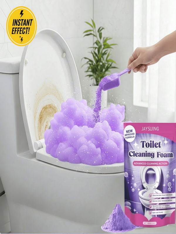 JAYSUING Powerful Toilet Cleaner Powder, Stain Remover, Household Cleaning Supplies, Magical Foam Deep Cleaning, Removes Limescale, Rust, Odor, Shiny Finish, Instant Effect, Easy To Use, Essential For Home, Toilet Freshening Set, Great Gift For Mother's Day And Holidays