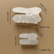 2 Stück zahnförmige Haarklammern aus Acetat, geeignet für Frauen und Mädchen, können als Geschenk für Zahnärzte, Assistenten und Dentalfachkräfte verwendet werden. Das Design ist exquisit und niedlich, aus Acetatfaser gefertigt, geeignet für Bräute zum Tragen und eine ideale Wahl für Brautjungfern als Sommerhaar-Accessoires, Strandklammern, Urlaubsklammern, Reise - Verschiedenfarbig - Übersicht 8