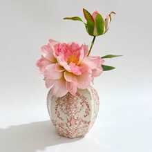 1pc Red And White Porcelain Vases, Retro Home Decoration Vases, Adding French Country Elegance To The Home, Gifts, Home Decoration Ornaments, Flower Arrangement Art - Đỏ và Trắng - Xem 7