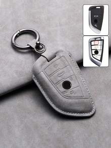 3 Series, 5 Series, X1, X3, X4, X5, X6, 118i, 525Li, 530 Key Holder - Genuine Leather Key Fob Cover, 3D Molded Full Wrap Design With Metal Ring And Strap, Won't Block Signal, Soft Suede Material, Premium Design - Key Shell - View 13