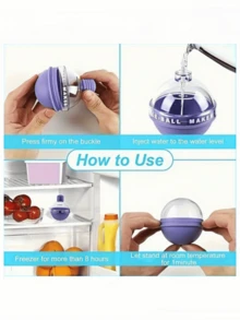 6个/4个/2个装硅胶灯泡冰球模具，适用于威士忌和鸡尾酒 - 圆形冰球模具 - 厨房工具 - 彩色 - 查看 5