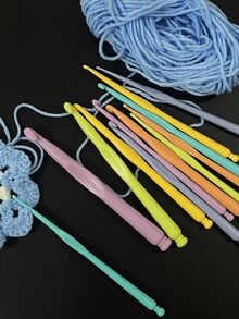 12pcs Macaron Color Plastic Crochet Hook Set, 2.0-10.0mm Colorful Plastic Crochet Hooks, Durable And Non-Deformable, Suitable For DIY Knitting, Crocheting, Doll Crafts - Crochet Hook - View 3