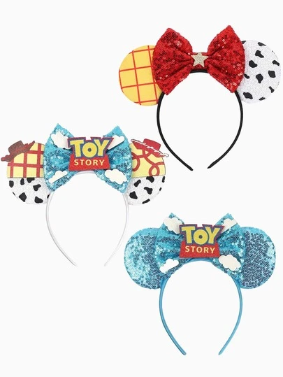 1pc Elegant Cartoon Ear Headband, Shiny Sequin Ear With Bow Tie, Princess Style Decoration, Fashionable Sparkling Party Hair Accessory, Suitable For Cosplay, Masquerade, Theme Park Events And Holidays, Perfect Gift For Birthday, Christmas And Anniversary, Unisex, Comfortable Elastic Band (Cosplay, Headband, Hair Accessory, Summer, Hair Clip)