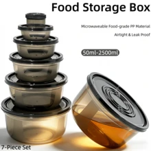 Set Wadah Penyimpanan Makanan Moradi Tone 14 Buah (7 Wadah + 7 Tutup) | Bahan PP | Segel Anti Bocor | Dapat Ditumpuk & Disusun | Berbagai Ukuran 50ml-2500ml | Penyimpanan Dapur - MultiWarna - View 13