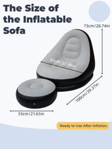 New Inflatable Plush Sofa For Lazy People Foldable Foot Sofa Bed Outdoor Convenient Lying Chair With Feet Bench Hot, Camping Equipment - Multicolor - View 13